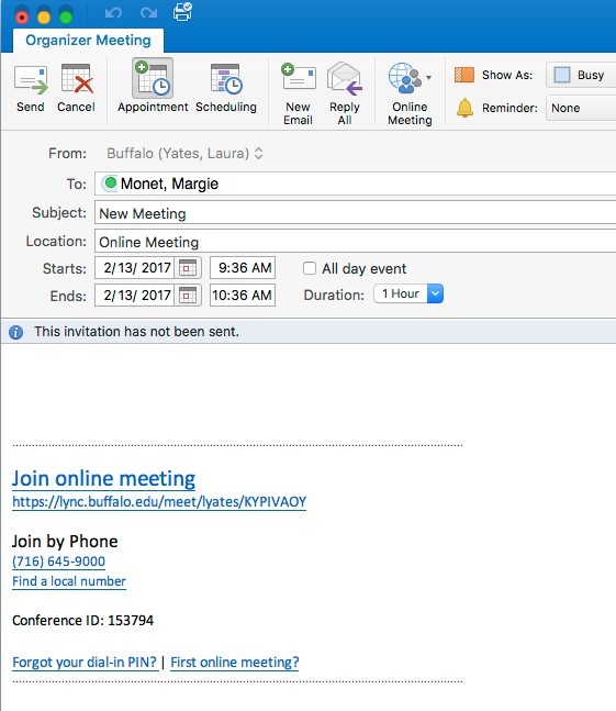 Can chat in skype for business mac